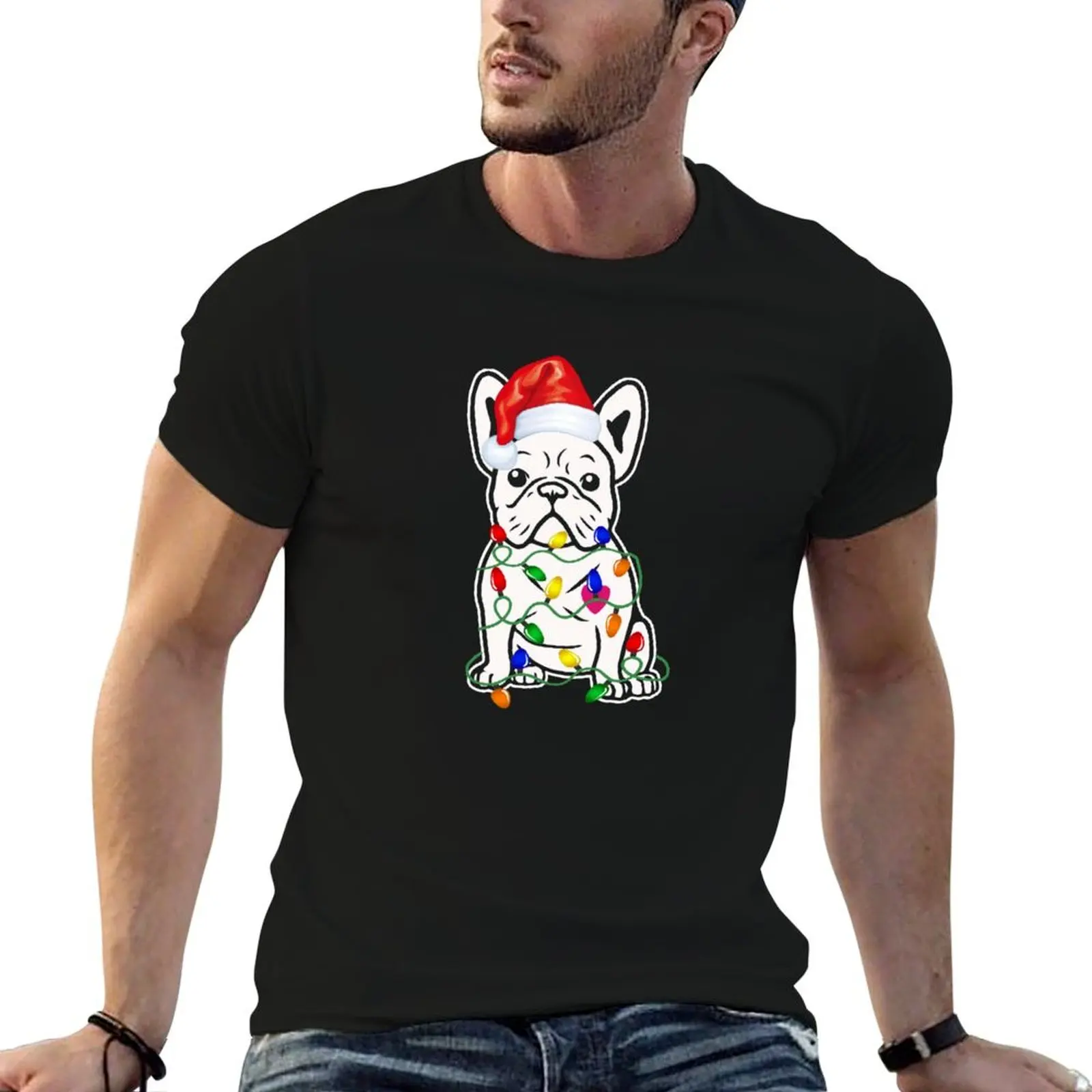 

Funny French Bulldog Dog Tree Christmas T-Shirt cotton tshirt 100% essential t shirt t shirt man luxury T-Shirt