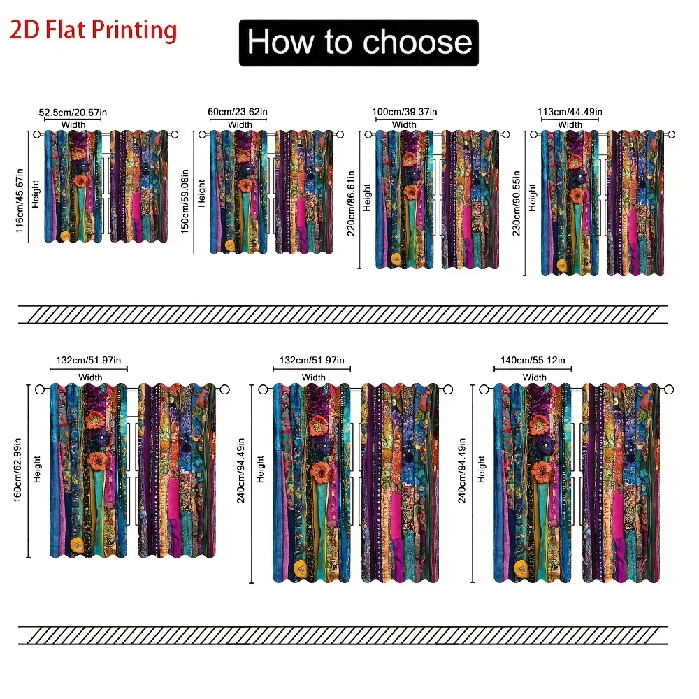 Vibrant Digital Print Curtain Panels for Living Room Home Decor Window Treatment