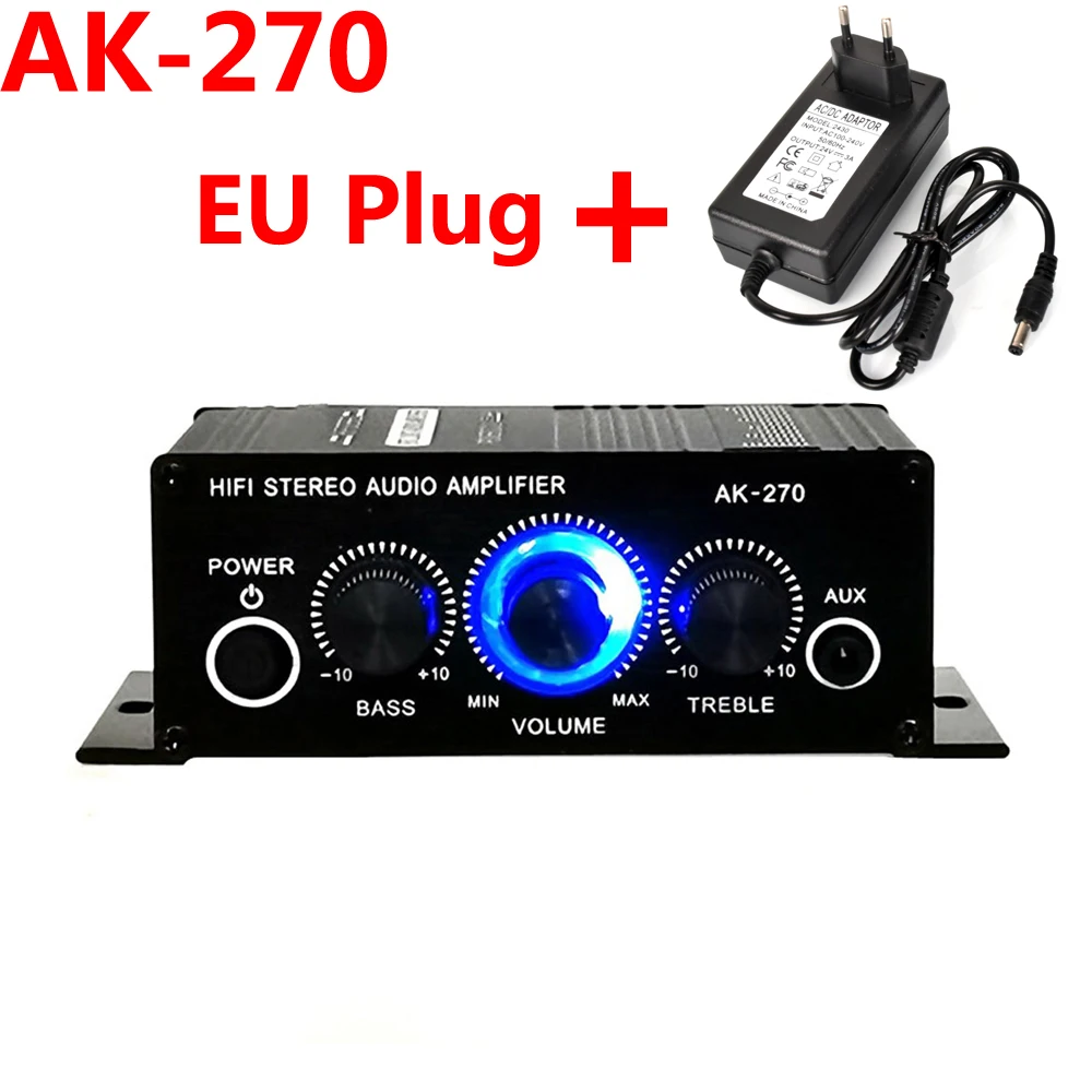 Woopker Geluidsversterkers Kanaal 2.0 HIFI Bluetooth Amp Home Digitale Audio 12V3A AK380 AK370 AK280 AK270 AK170 voor Auto Bass Trebl