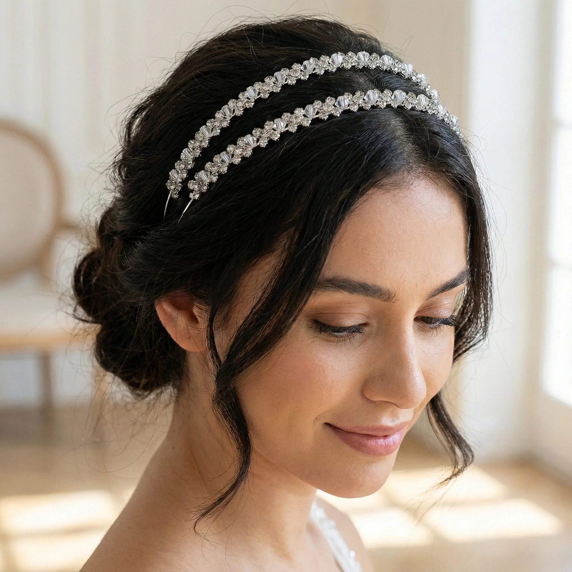 Miallo Crystal Rhinestones Hairbands Tiaras Beads Crowns Wedding Party Prom Hair Accessories Women Girls Fashion Head Jewelry