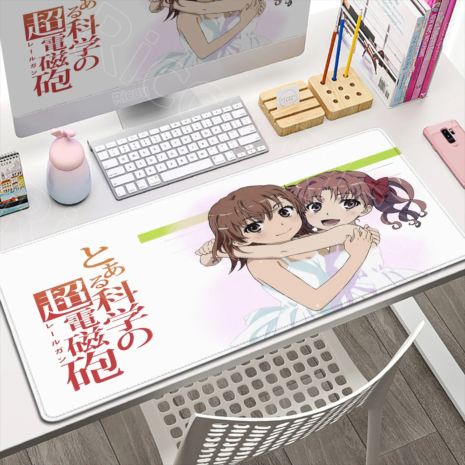 أنيمي لوحة ماوس السكك الحديدية العلمية المعينة Kawaii أنيمي فتاة حصيرة مكتبية ملحقات ألعاب الكمبيوتر المحمول Prime HD لوحة المفاتيح عدم الانزلاق #3