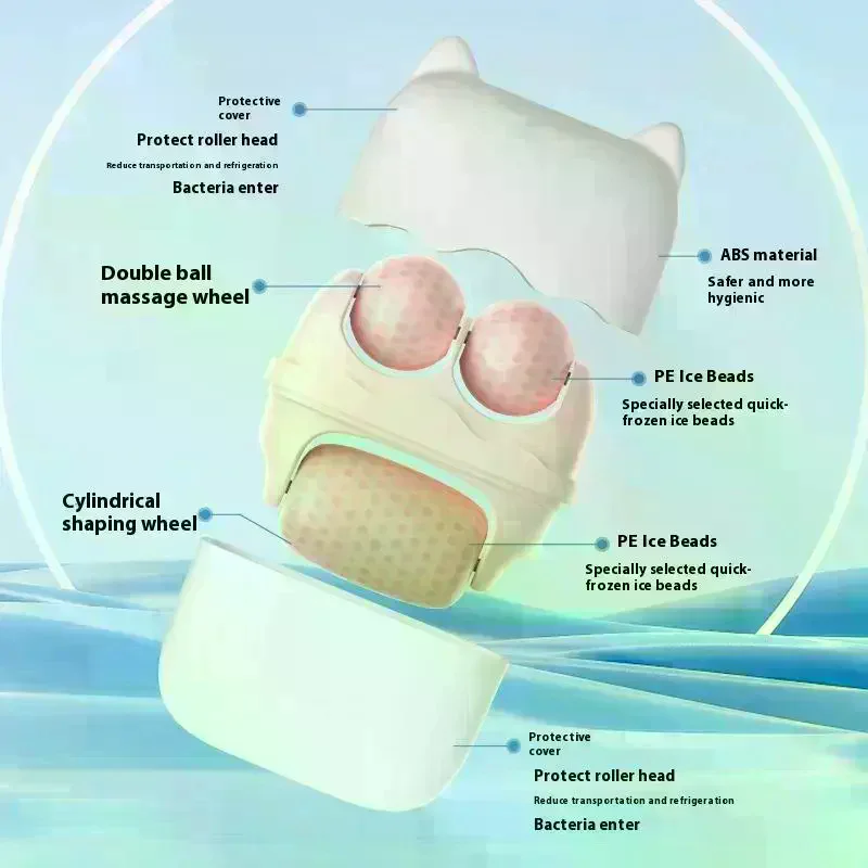 Cold Compress Device Double Headed Roller 2-in-1 Ice Massage Device Multi Functional Massager For Relieving Edema Cooling