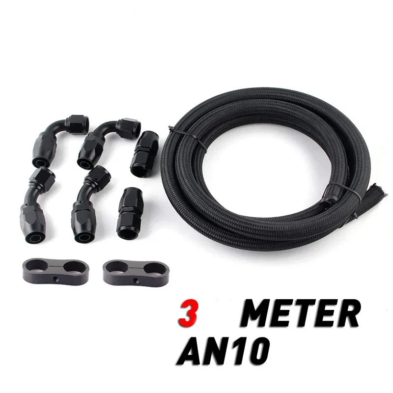 

10 FT AN10 NYLON BRAIDED OIL COOLER FUEL HOSE LINE STRAIGHT 45 90 DEGREE SWIVEL FITTING separator