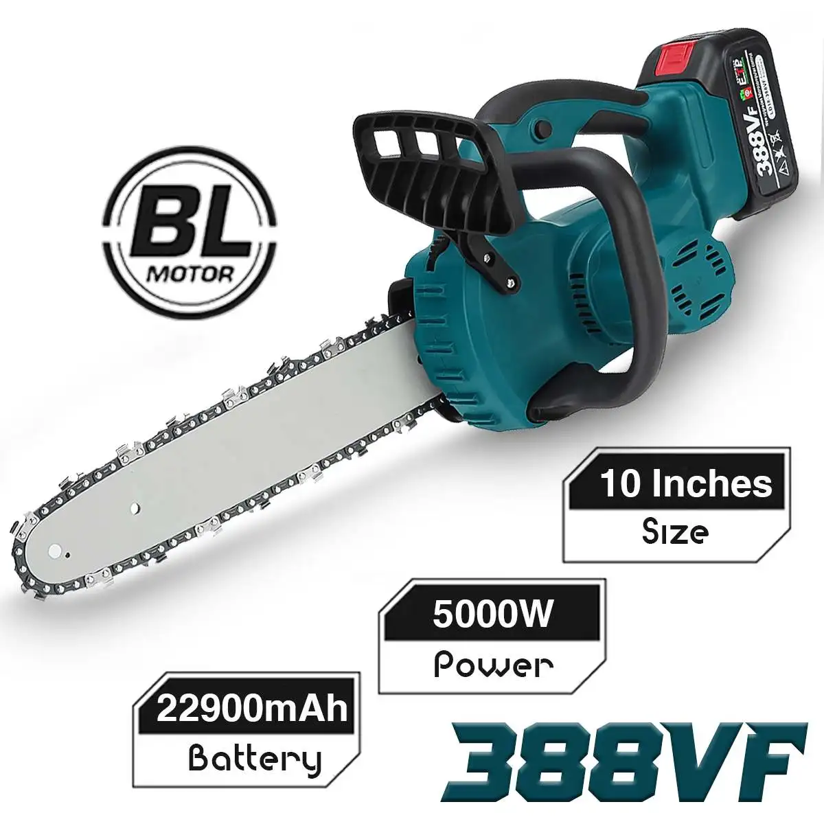 Brushless sem Fio Elétrica Motosserra Serra de Mão Jardim Madeira Ramos de Árvores Ferramenta de Corte para Makita Bateria 18v 10
