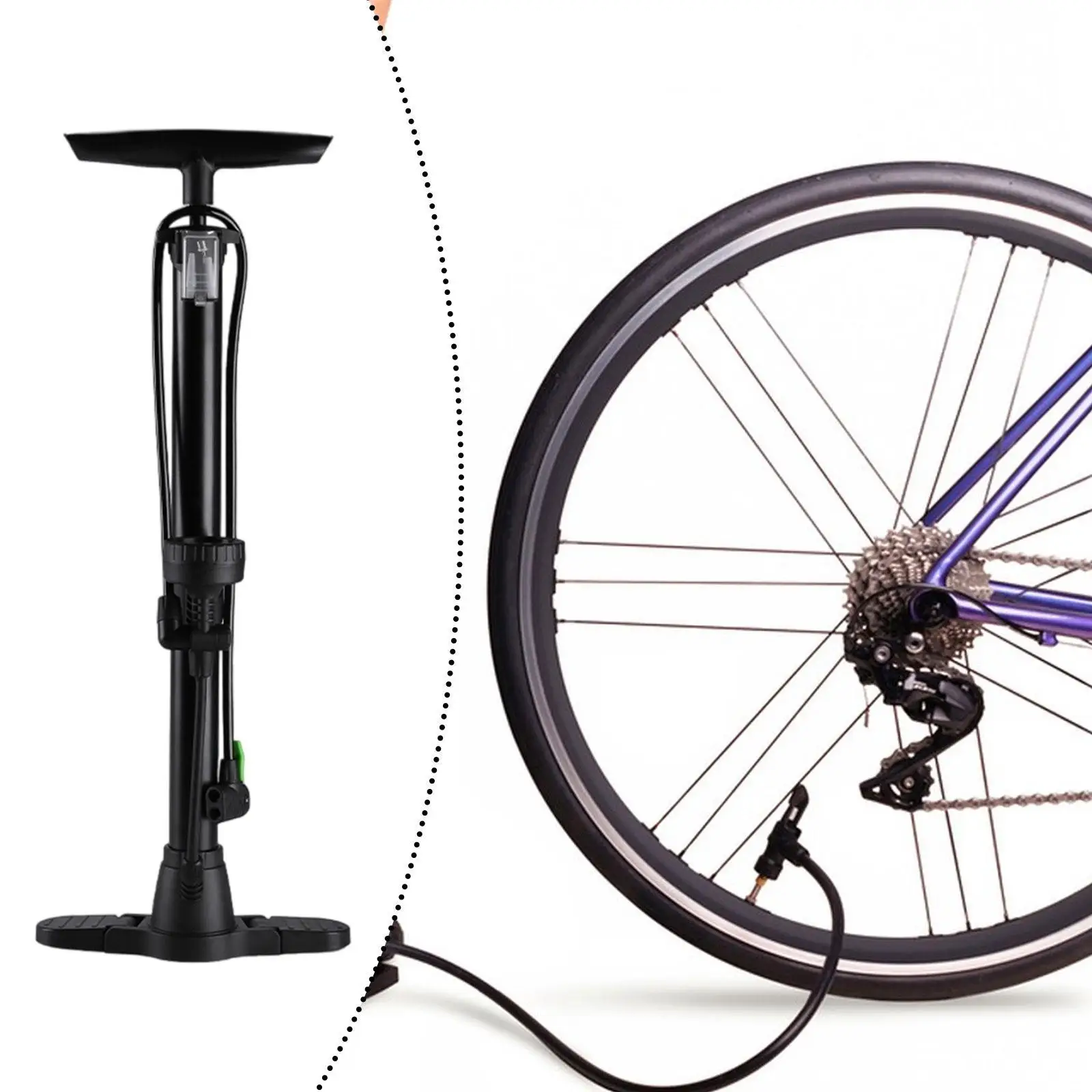 

Bike Floor Pump Fast Tire Inflation Convenient High Pressure for Motorcycle