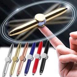 Metal Luminous Spinner LED Light Spinning Pens Release Pressure Student Gift Spinning Ballpoint Pen Twirling LED Rotating Toys