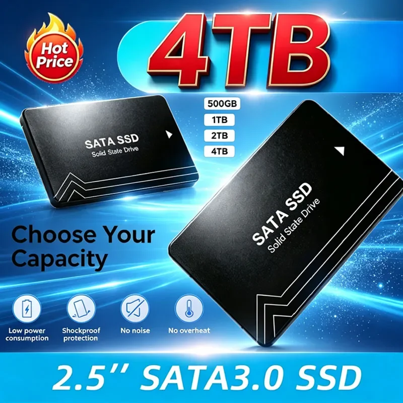 SATA III 2.5" Internal SSD 500GB 1TB 2TB 4TB Solid State Hard Drive High Speed 6Gbps for Notebook Desktop Computer