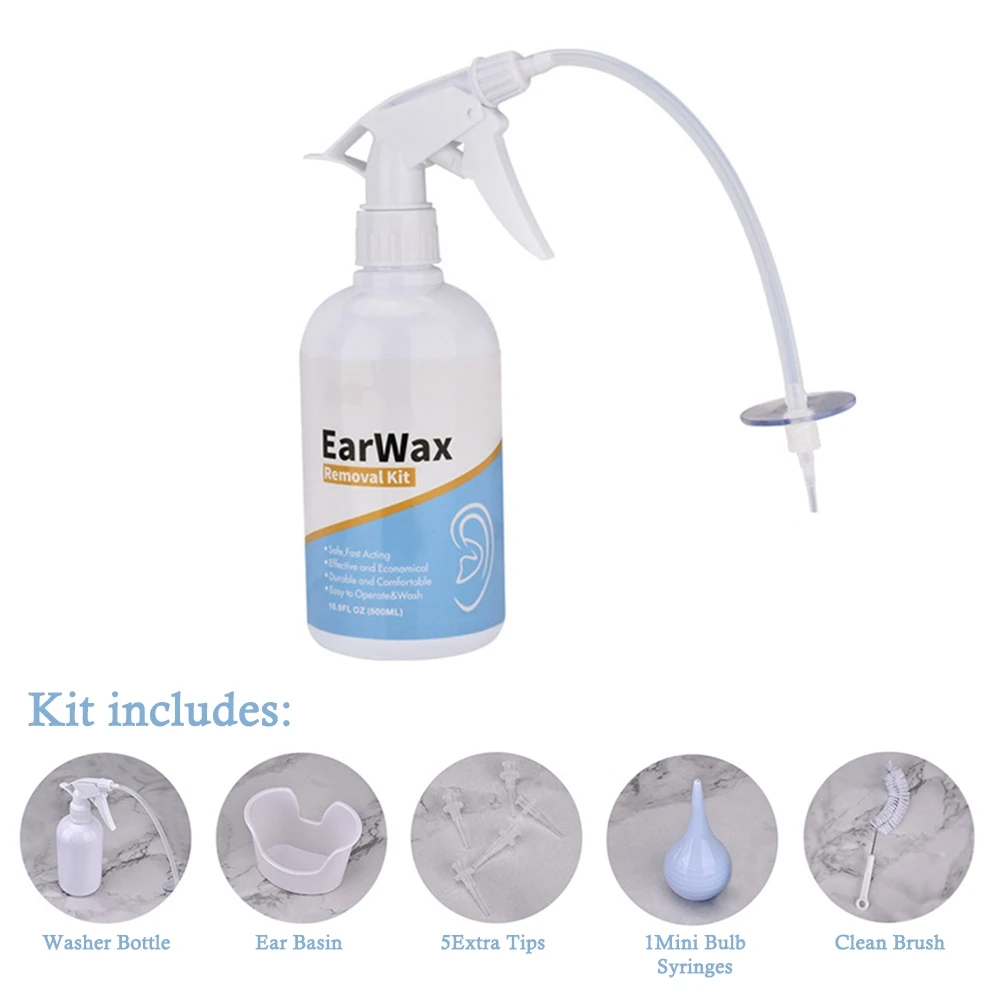 Ear Wax Removal Tool Kit Ear Wax Remover Washer Bottle System for Ear Cleaning Irrigation
