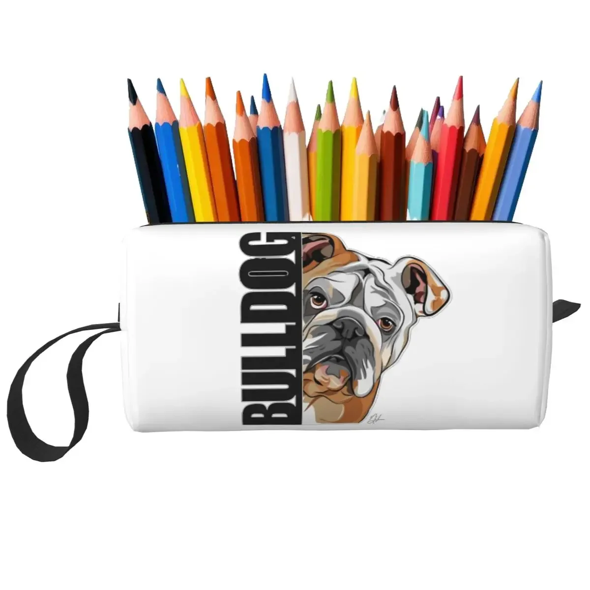 Funny English Bulldog Dog Dogs Makeup Bag Cosmetic Organizer Toiletry Cosmetic Bag for Women Beauty Travel Pencil Case