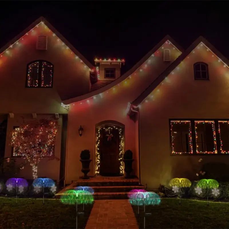 Solar Fiber Optic Jellyfish Lights for Garden Decor | Charging & Plug-in Options