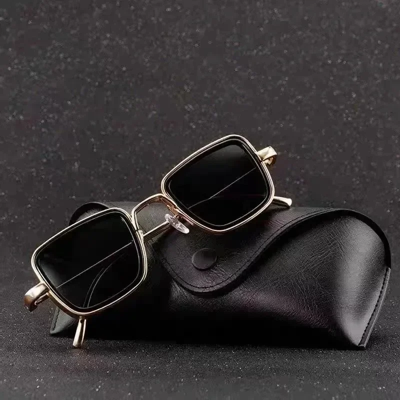 New Punk High-quality Metal Frame Sunglasses Retro Rectangular Glasses For Men And Women Traveling And Walking Eyewear UV400
