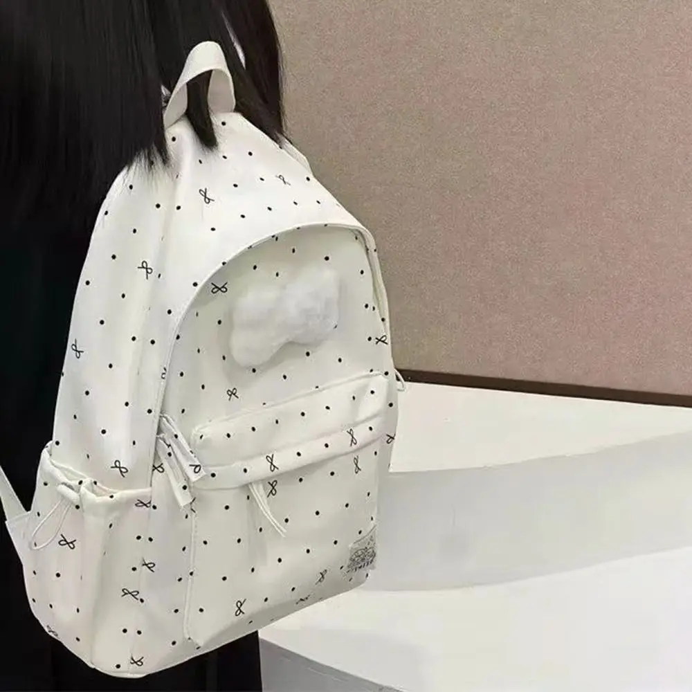 New Large Capacity Bow Backpack Breathable Nylon Girls Backpack Ultra-light Travel Bag