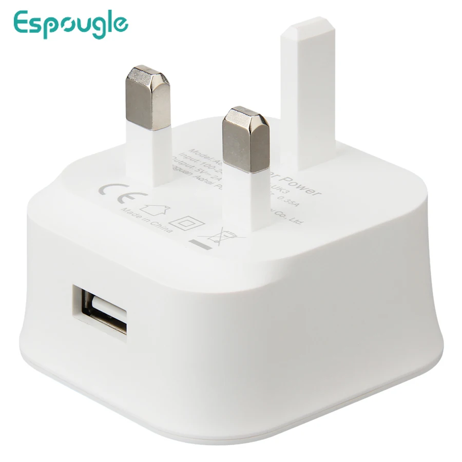 

100pcs 5V 2A UK Plug USB Wall Charger Power Travel Adapter Fast Charging for iPhone iPad Mobile Phone Tablet