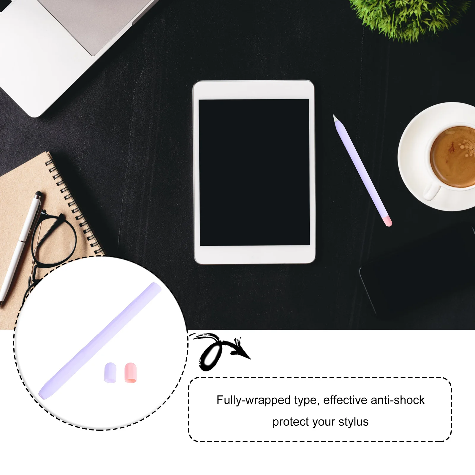 

Stylus Pen Protective Cover Anti-Shock Nonslip Sleeve for Pencil 2 Decorative Modern Design Stylus Cover