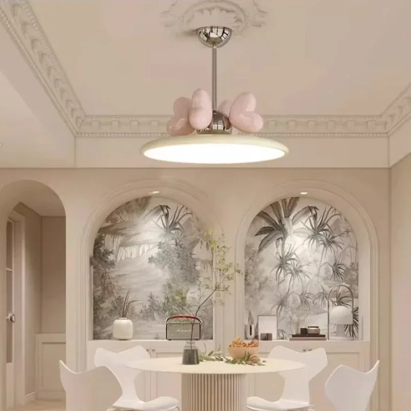 Children's room pendant light with heart-shaped decoration modern simple bedroom intelligent eye protection full spectrum lamp