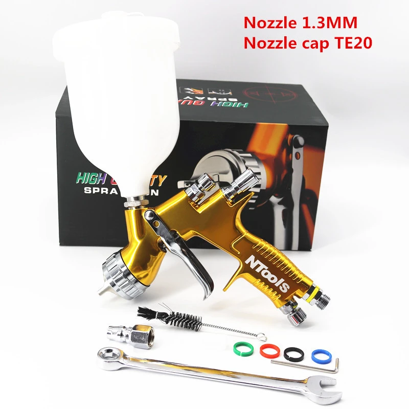 Hoge Kwaliteit Spuitpistool Ntools Autolak Spuitpistool TE20/T110 1.3/1.8mm Nozzle Verf Pistool waterbasis Luchtspuitpistool Airbrush