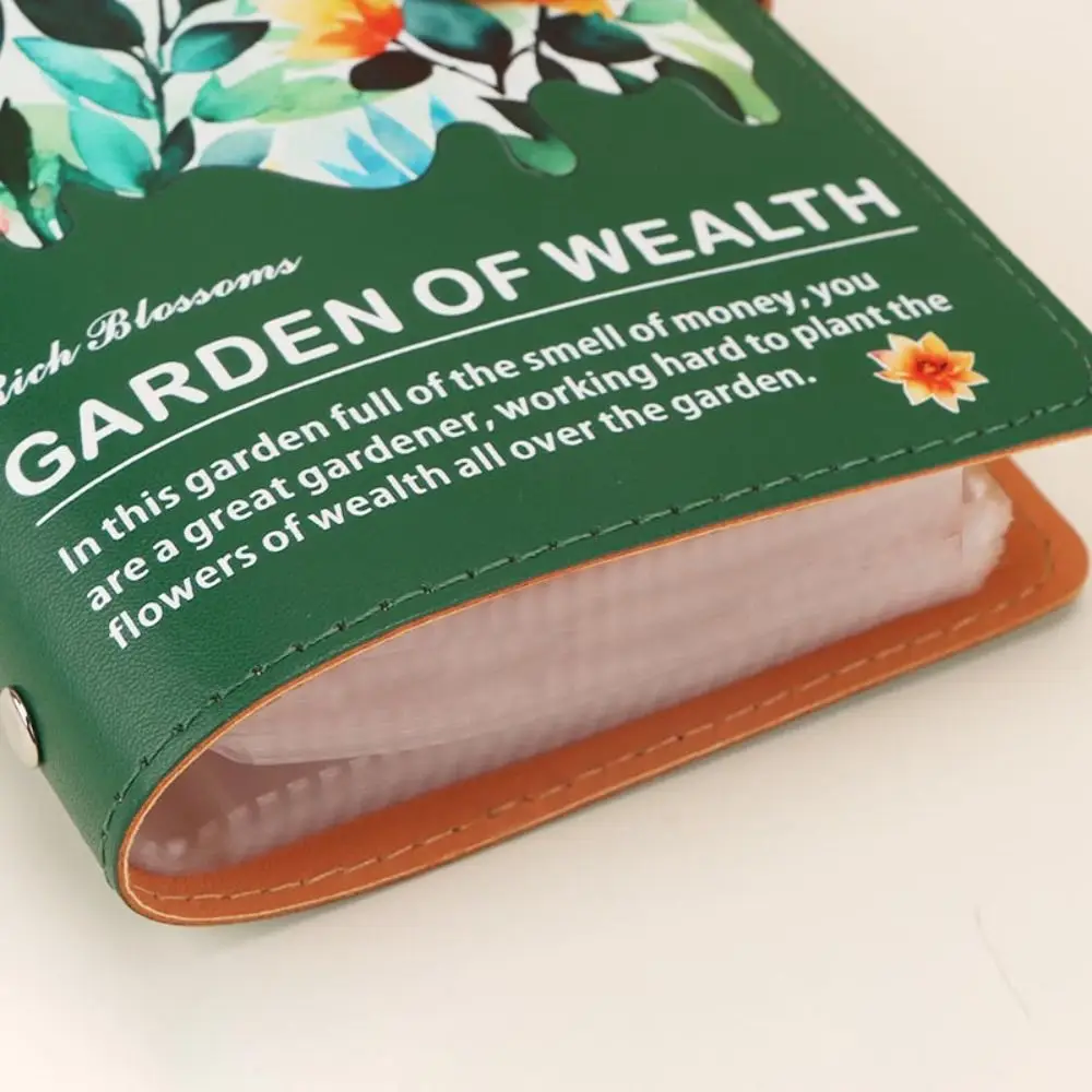 Budget Plan Money Saving Binder Flower Printed Waterproof Savings Challenge Binder Reusable Loose-leaf Cash Budget Notebook