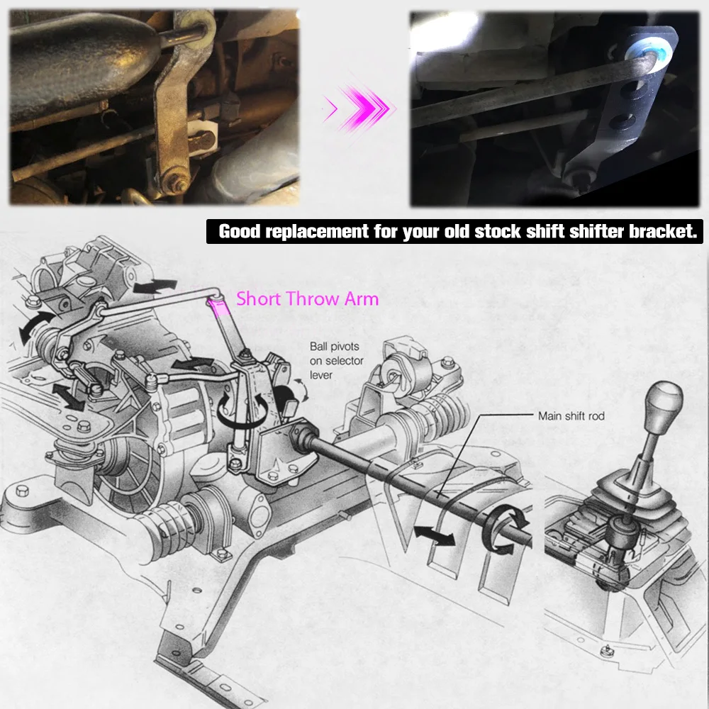 Corto cambio palanca Kit para Volkswagen Jetta Golf 1983-1999 para VW MK2 MK3 Gti turno soporte turno a reducción de 3 posiciones