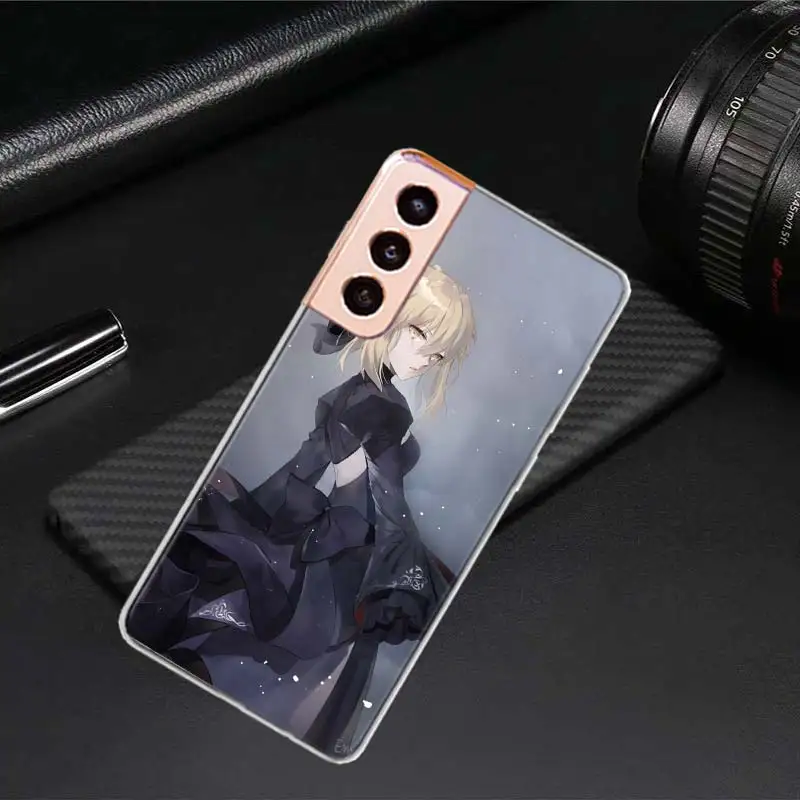 Cartoon Fate Stay Night Saber Phone Case For Samsung Note 20 Ultra 10 Lite 9 8 Galaxy A9 A8 A7 A6 J8 J6 J4 Plus A90 5G A80 A81 A