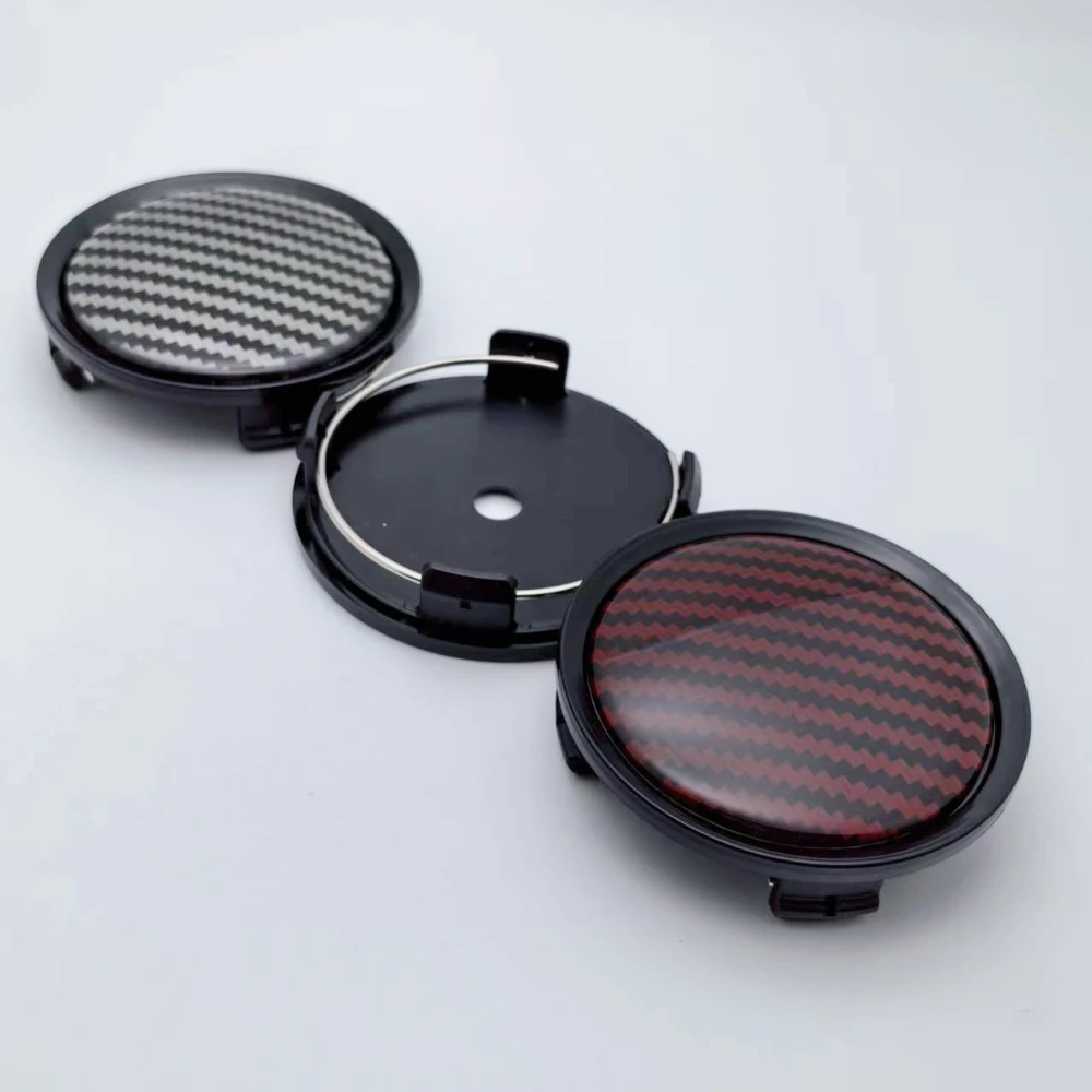 4pcs 75MM 70MM No Logo Epoxy Resin Emblem Car Wheel Center Caps Carbon Fiber Badge Wheels Hub Cap Rim Hubcaps Cover Accessories 4