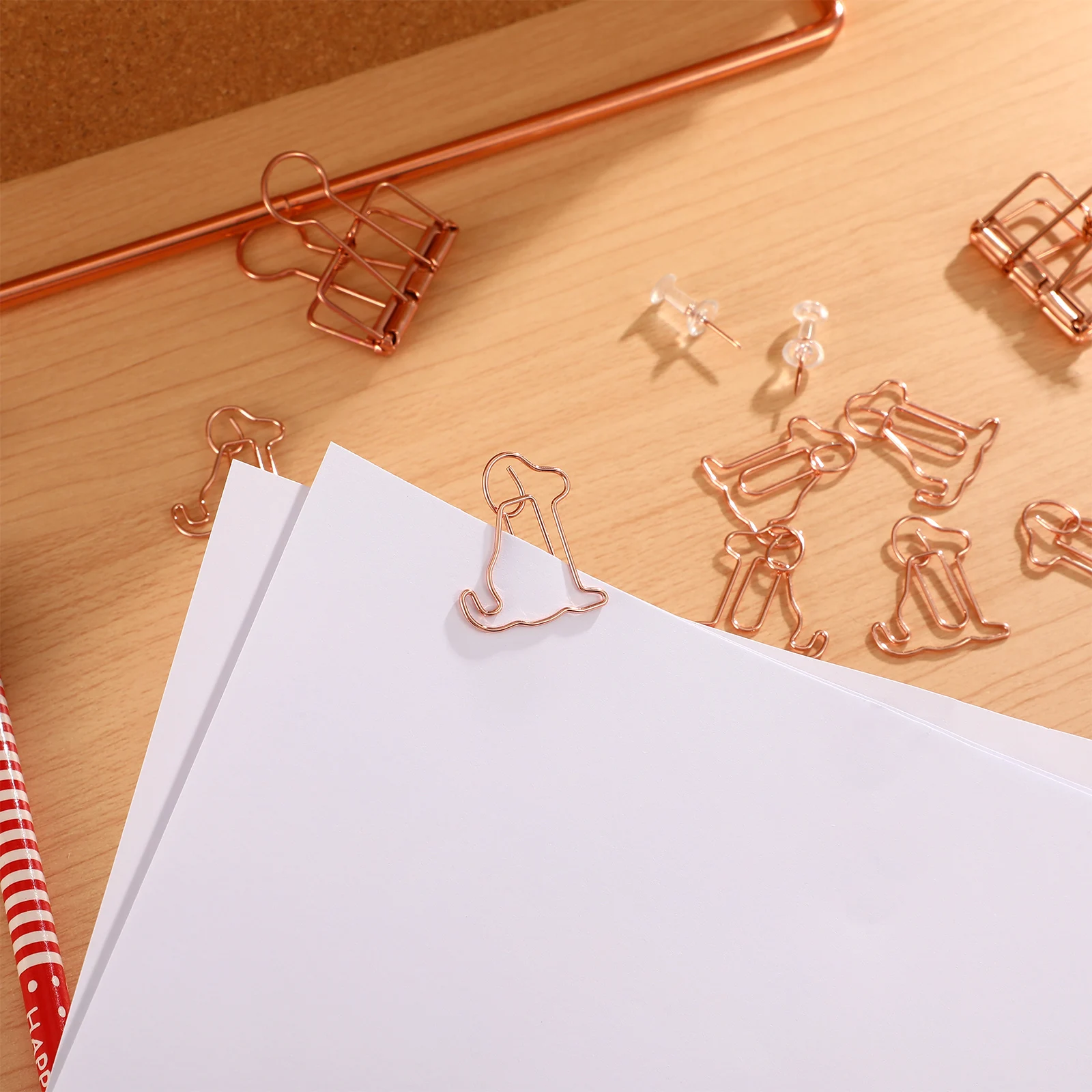 25 Pcs Puppy Paperclip Cute Small Clips Unique Dog Metal Shaped Aesthetic Paperclips Office