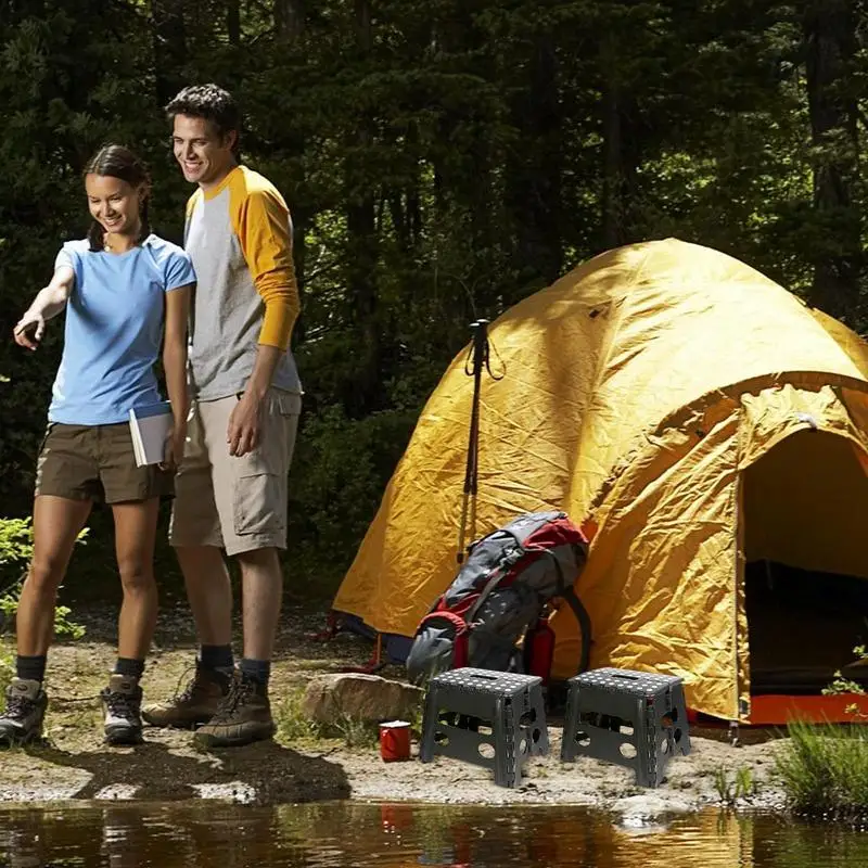 Non Slip Portable Foot Stool Multi Purpose Folding Step Stool Easy Storage Space Saving Foldable Stool For Kitchen Living Room