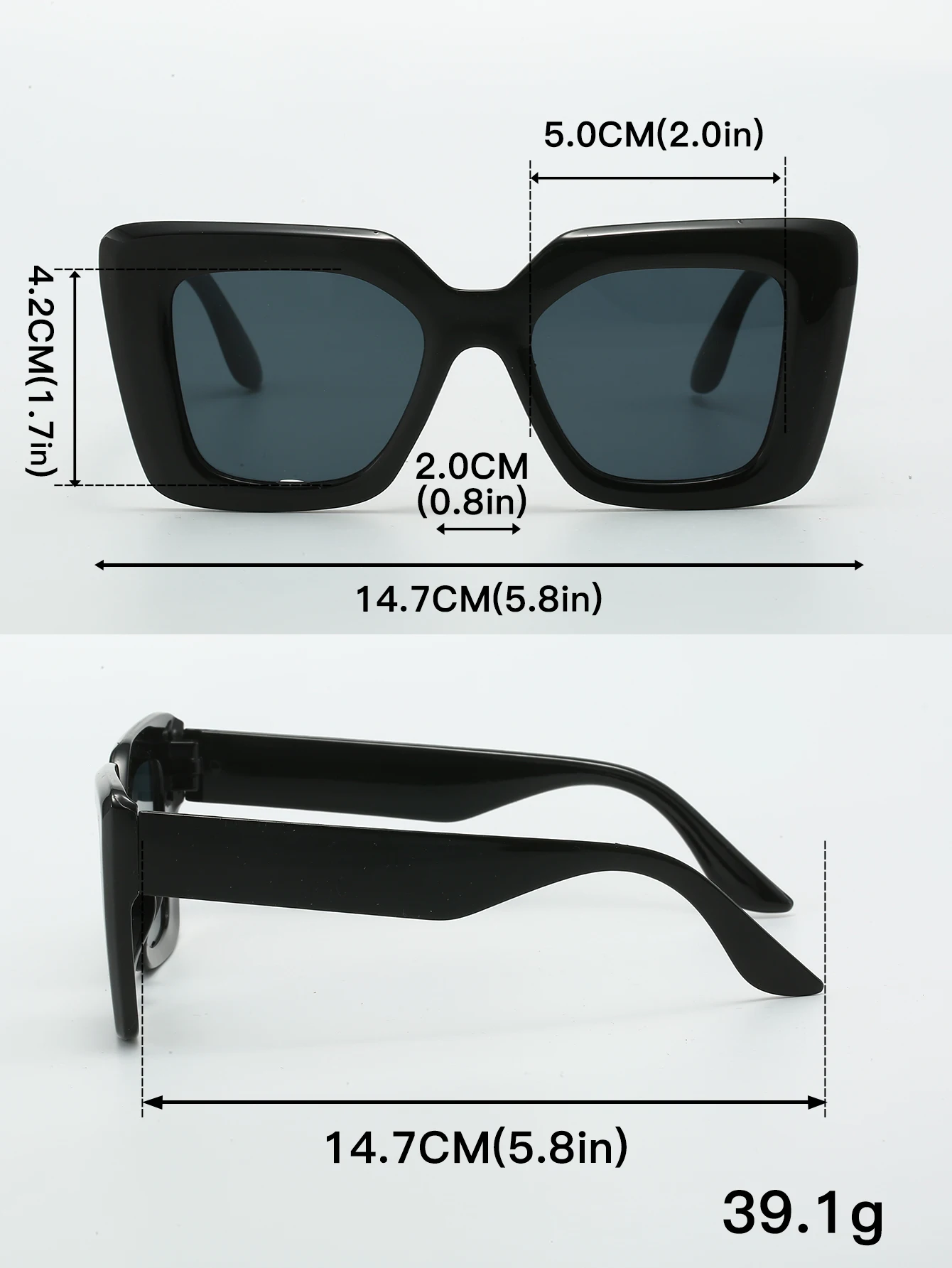 1 Stück Retro Übergroße Quadratische Sonnenbrille für Damen, Modische Brille Geeignet für Stilvolle Outfits und Strandurlaube – Detail 5