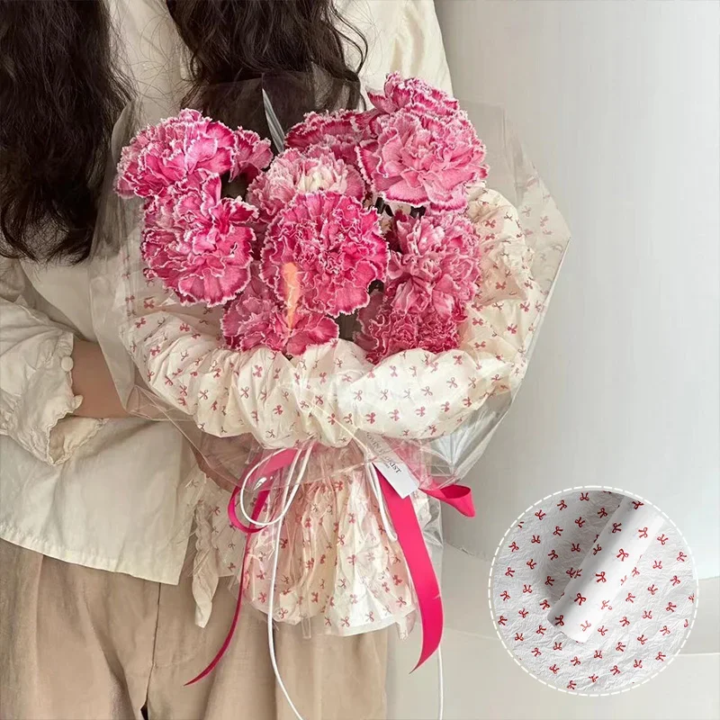 10 Stück rosa Schleife Sydney Papier handgeknetetes Papier Baumwollpapier Blumenstrauß Blumen Geschenkpapier kleines Geschenkverpackungspapier – Detail 6