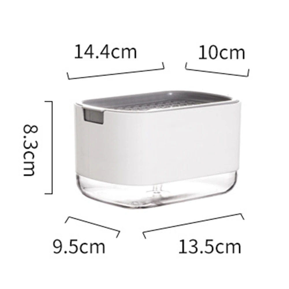 Multifunctional Soap Pump Dispenser Box, Kitchen Clean Dish, Liquid Bubble Box with Lid, Countertop Organizer, Drain Soap Dish