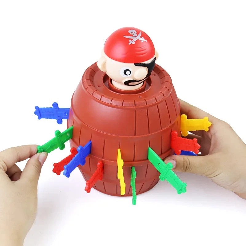 Funny Tricky Toy Pop Up Pirate Barrel Toys Swashbuckling Games Running Man Pirates Bucket Sword Stab Family Board Game for Kids