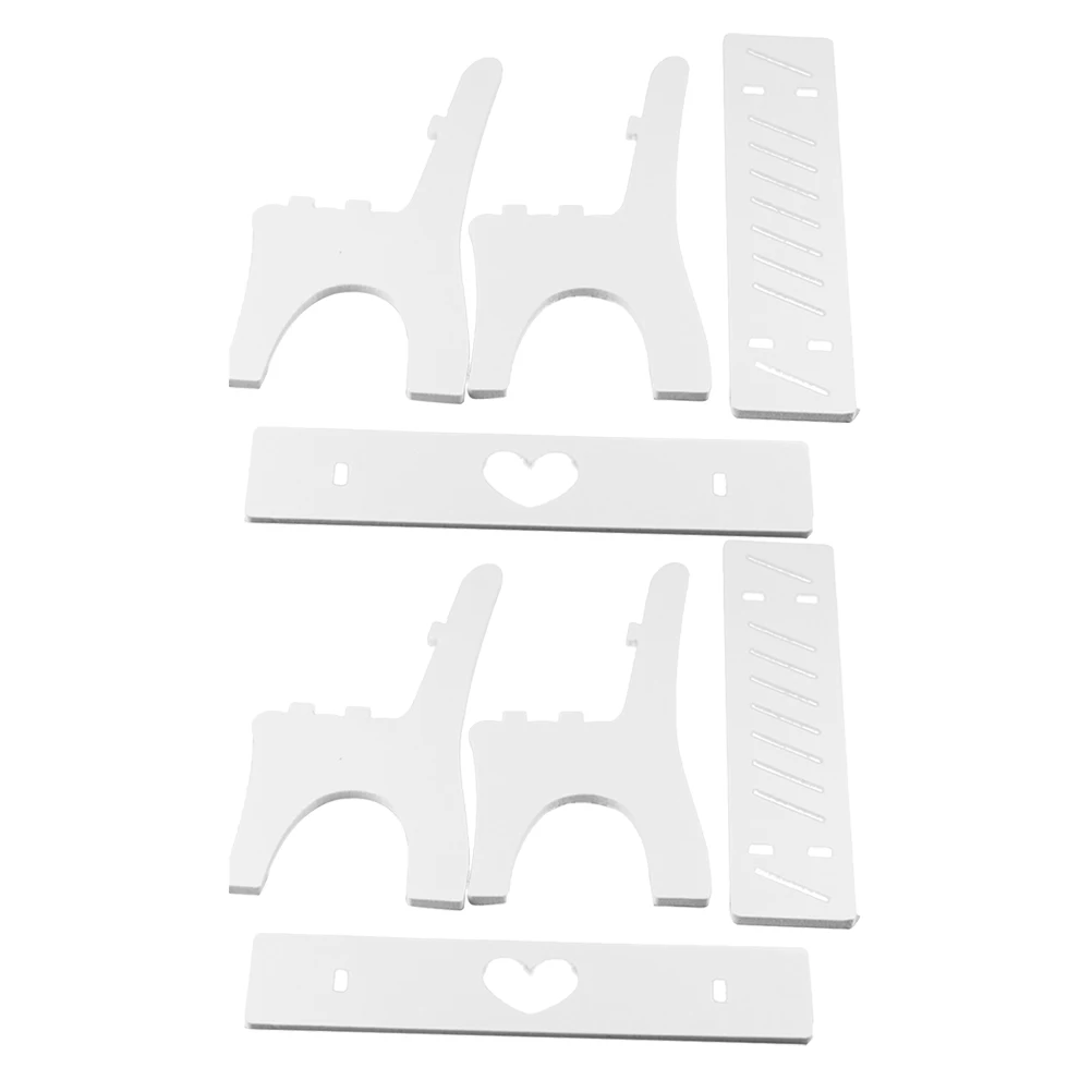 

2Sets Hanging Legs Chair White Wood Small Chairs DIY Assembly Sitting Stand Photo Props Display Rack DIY Chairs