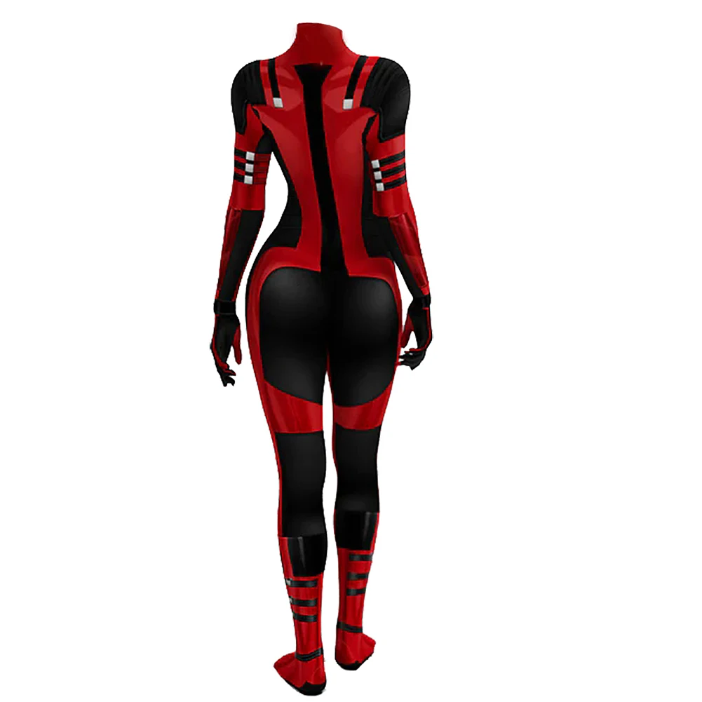 Disguise Lady Dead Cosplay Pool Jumpsuit Mask Movie Superhero Costume Adult Women Roleplay Role Play Fancy Dress Up Party Cloth