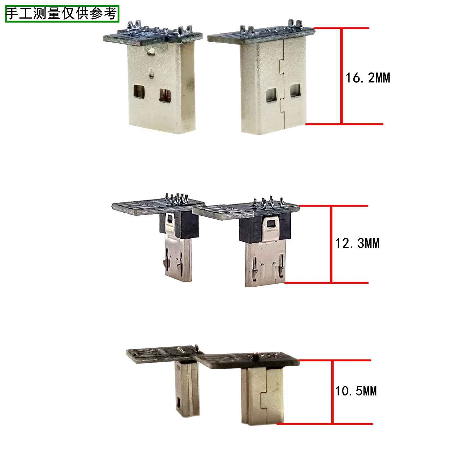 2 PZ USB 2.0 plug up, down, sinistra, destra Gomito personalizzato a forma di L fai-da-te 90 gradi Alimentatore dati Android Micro Type-C Mini USB