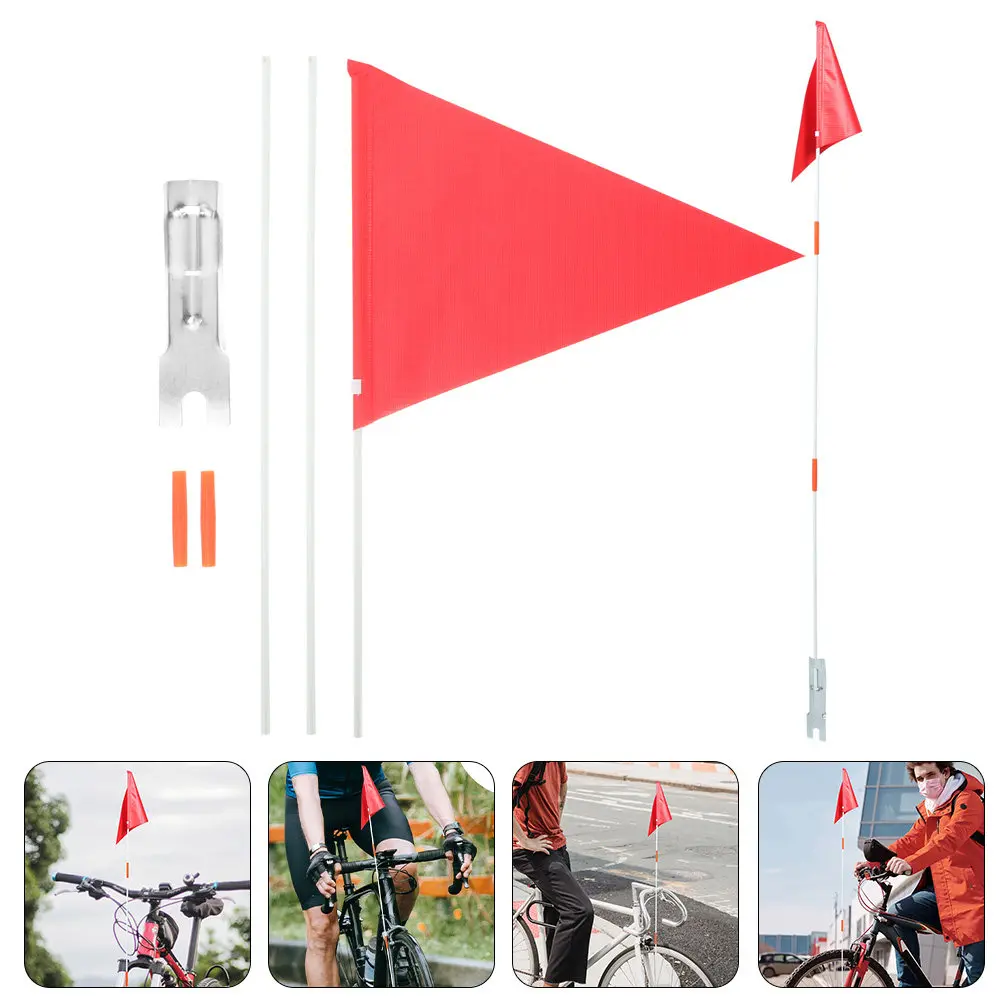 

2Sets Rear Bike Flag High Quality Kids Safety Cycling Flag Strong Wind Resistant Bike Accessories Bicycle Stem