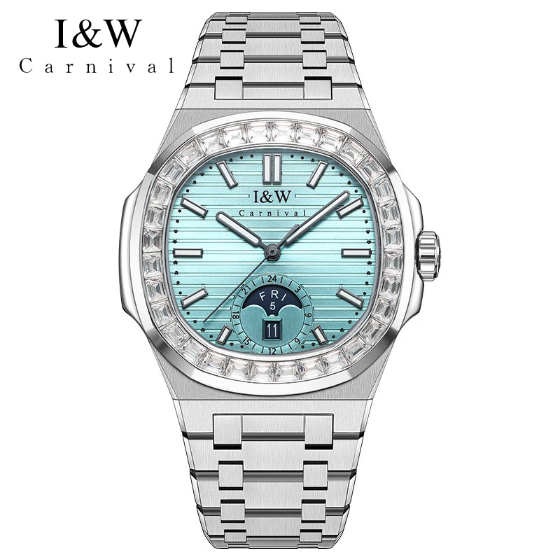 Carnival Brand High-end IW Series Fashion Imported Movement Mechanical Watch for Men Stainless Steel Waterproof Luxury Men Watch