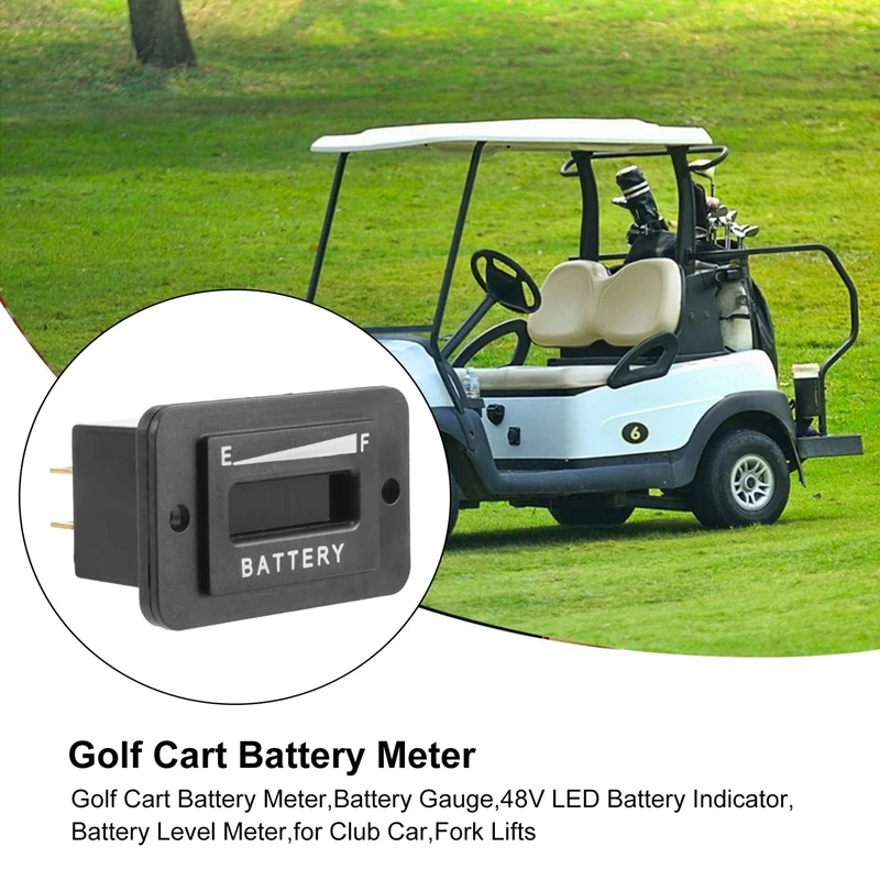 Golf Cart Battery Meter 48V LED Battery Indicator Battery Gauge Battery Level Meter IP65 For Club Car,Fork Lifts