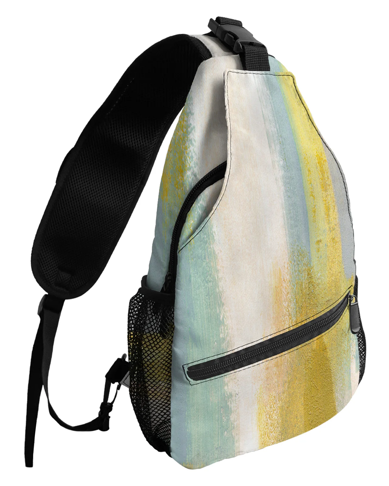 

Abstract Oil Painting Color Geometry Yellow Green Chest Bags For Women Men Waterproof Sport Bags One Shoulder Crossbody Bag