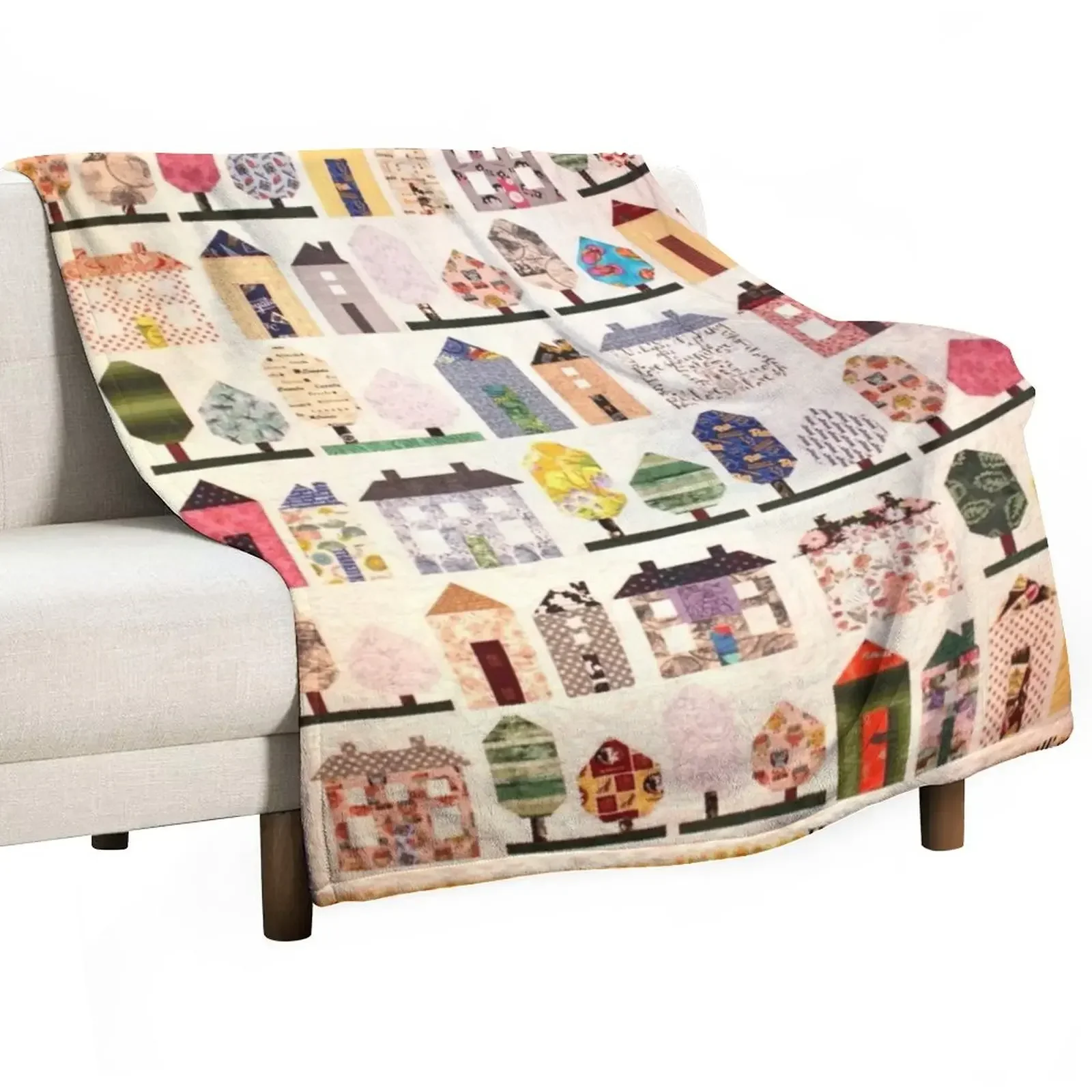 

Neighborhood Quilt Throw Blanket blankets ands Beach funny gift Blankets