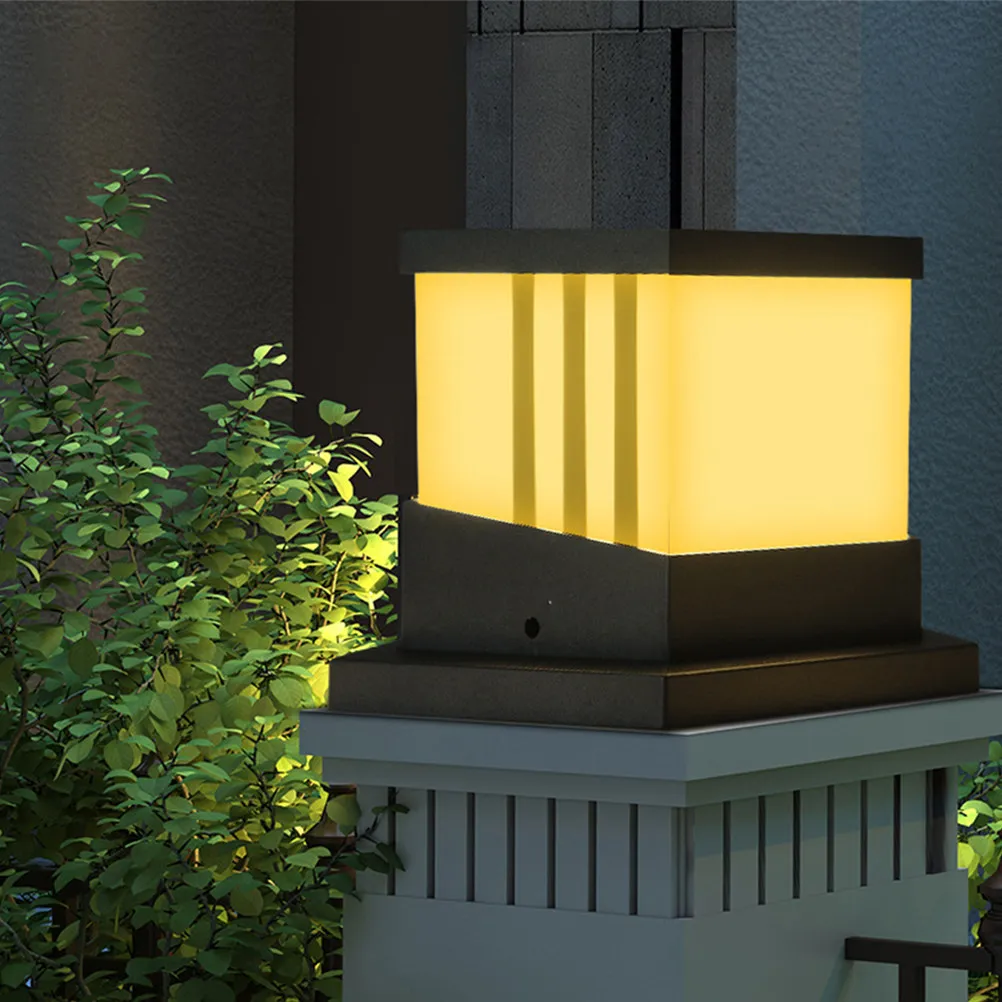 

Outdoor Post Light Fixture Solar Pillar Lamp Waterproof Garden Floor Lamp Automatic Charging Long Illumination Courtyard Fence