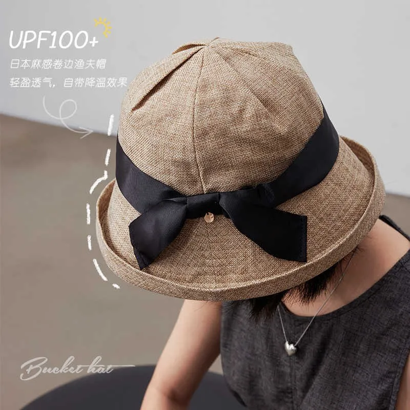 A breathable and lightweight fisherman's hat with ruffled women's foldable