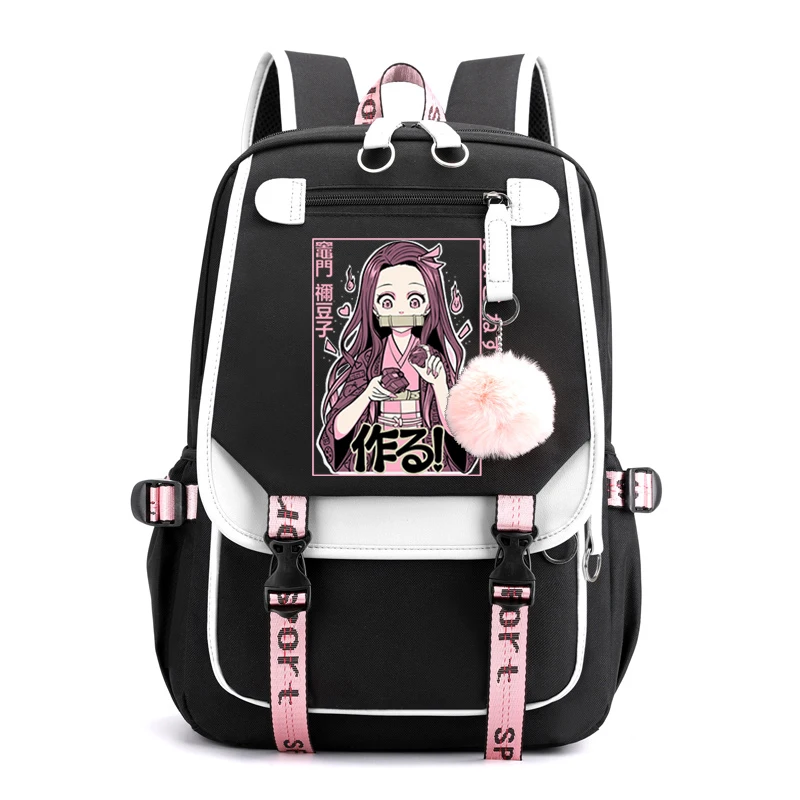 

Demon Slayer Аниме Школьные сумки Canva Bag Cool Hot Harajuku Sutdent Funnny Manga Школьные сумки Demon Slayer Design Kawaii Рюкзаки