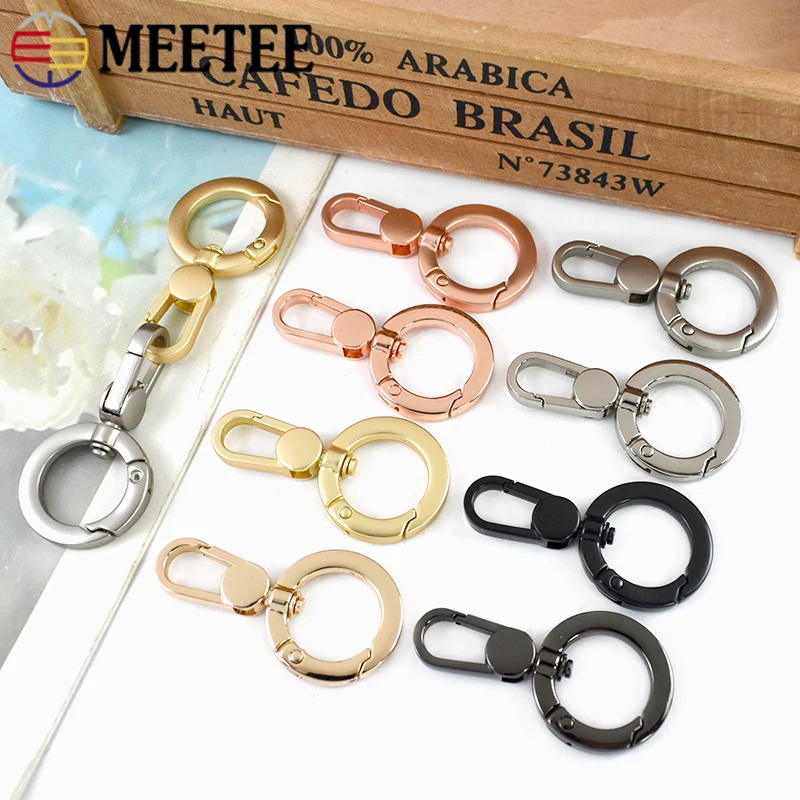 

5/10/20Pcs 17mm Spring O Ring for Keychains Metal Buckle Swivel Lobster Clasps Keychain Hook Clip Carabiner Hardware Accessories