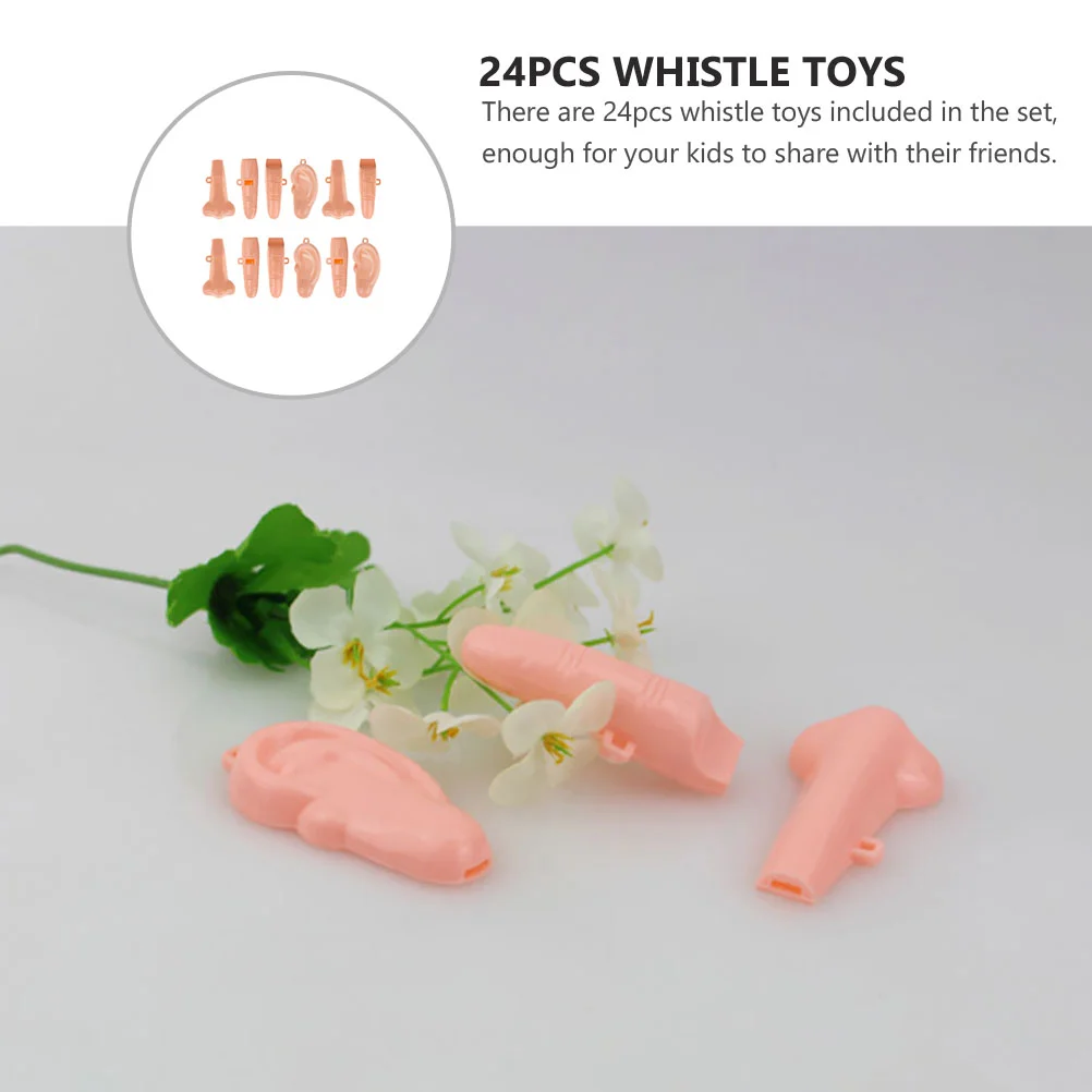 24 Pcs Organ Whistle Toy Funny Plaything Toys Novel Party Whistles Finger Shaped Prop