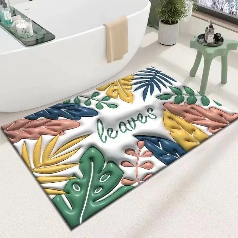 

2 шт., 40x60/50x80 см, прямоугольный коврик для ванной, толщина 2,5 мм, супер впитывающий нескользящий коврик из диатомита для дома, прямая моющаяся