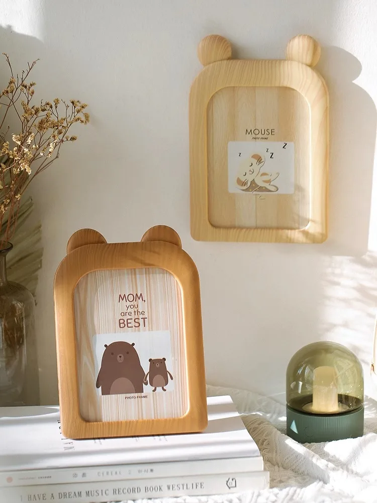 1pc Scandinavian Ins Creative 7-inch Photos Frames Table Baby Photo Cartoon Wall Cute Picture Frame Desktop Doodads