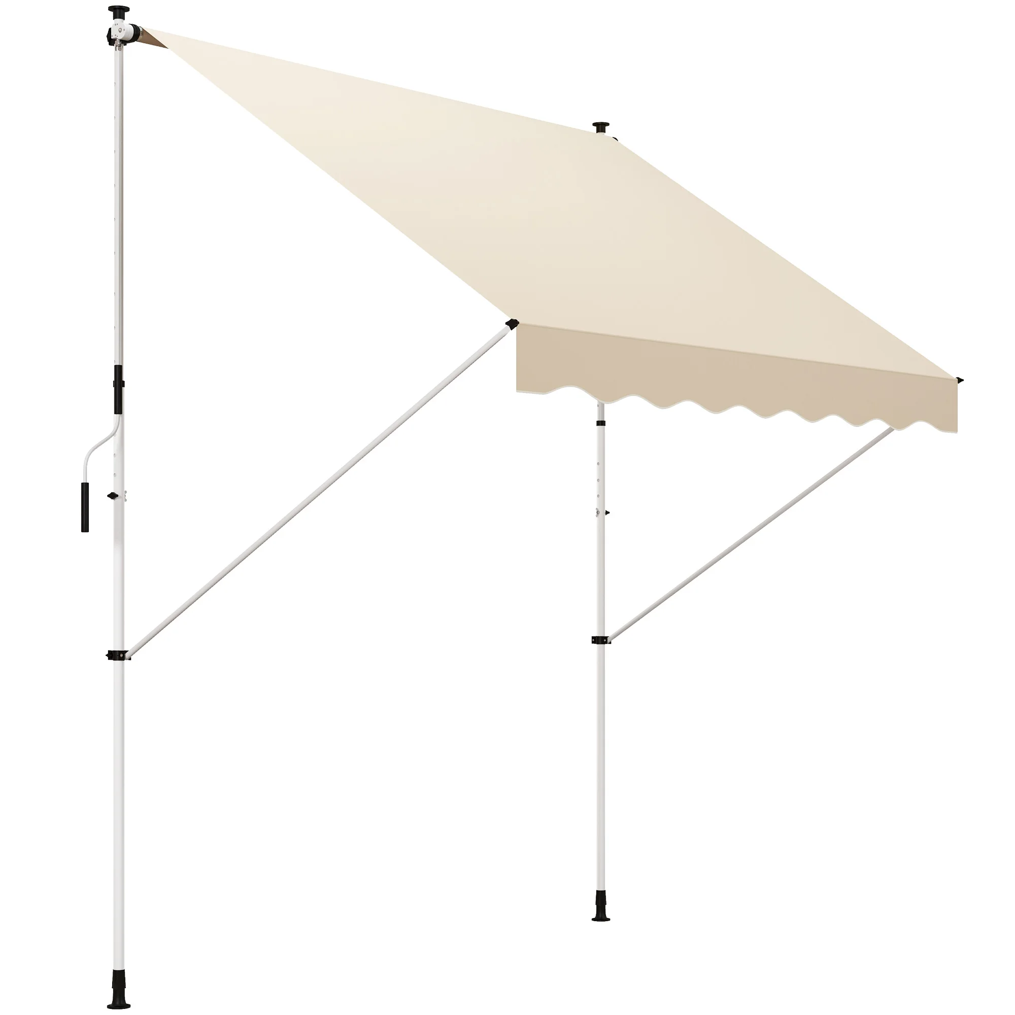 Outsunny Toldo Manual Retráctil 300x150x170-280 cm con Altura Ajustable