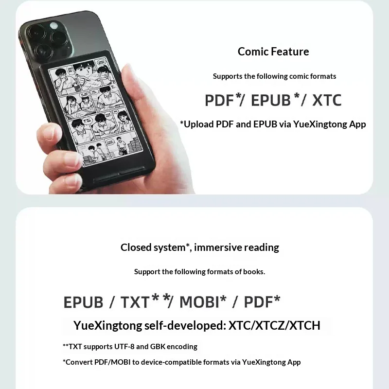Xteink X4 Pocket Ereader X3 Electronic Paper Reader Ink Screen E-Book Ultra-Thin Reading Portable Reader Mini Comic Accessories