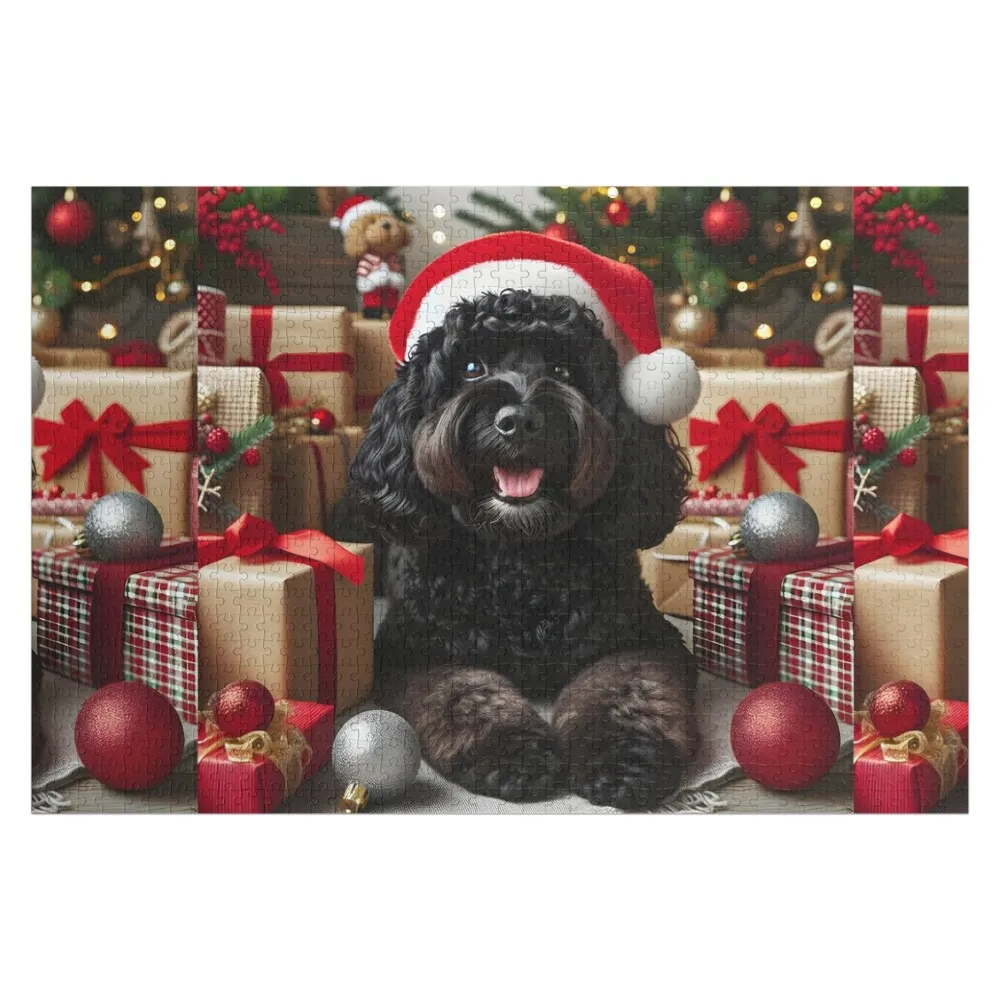 Cockapoo Christmas Portrait Jigsaw Puzzle Wooden Animal Custom Jigsaw Woodens For Adults Personalized Kids Gifts Puzzle