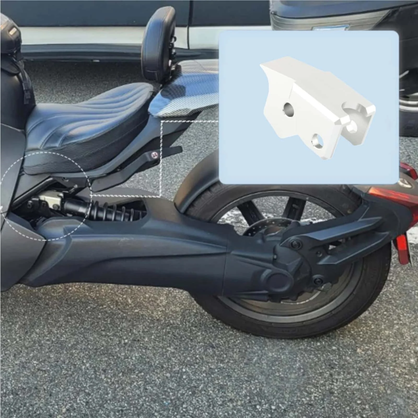 can-am-ryker全モデル（600-900）2021年まで対応-車高延長ライザーアダプター-リアリフトローダウンキット-リアショックエクステンダー
