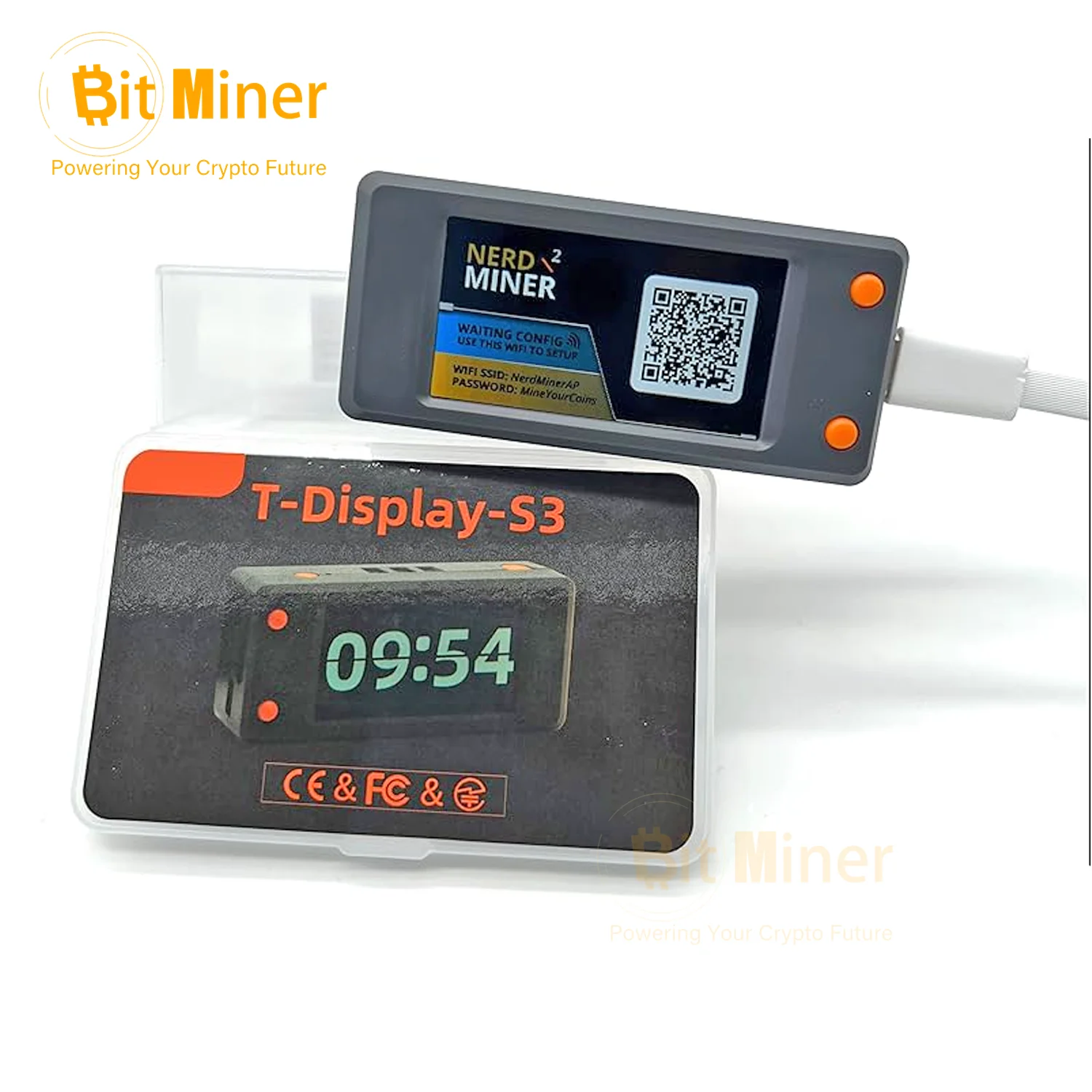 Macchina della lotteria SOLO BTC Nerdminer Mini gadget USB con dimensioni pollice LILYGO T-Display-S3 btc solo miner